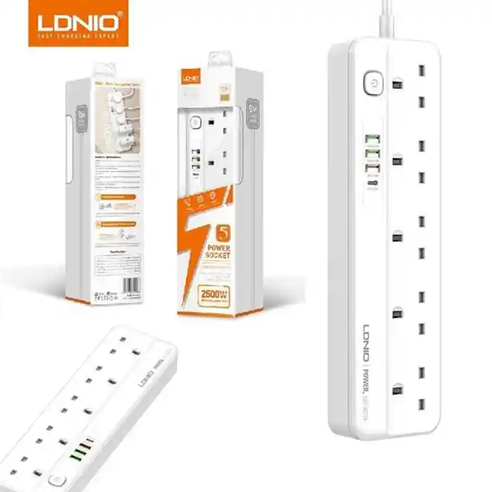 LDNIO SK5493 PD 20W QC3.0 Power Socket Usb-A Ports Phone Charger Power Socket 4 USB Ports Multi-Function Power Strip